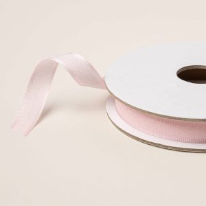 BARELY BLUSH 3/8" (1 CM) BORDERED RIBBON